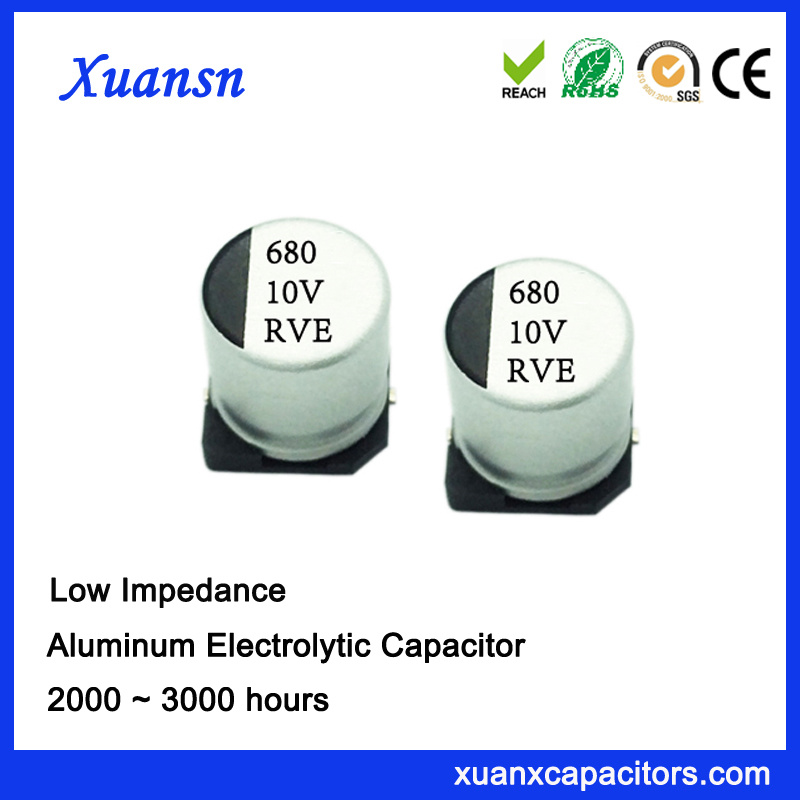 680UF 10V 105º C AC SMD Low Impedance Electrolytic Capacitor