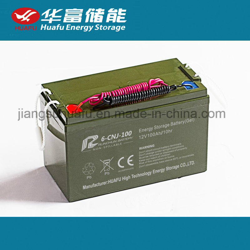 12V 100ah Solar Power Deep Cycle Gel Battery with Ce UL Certification