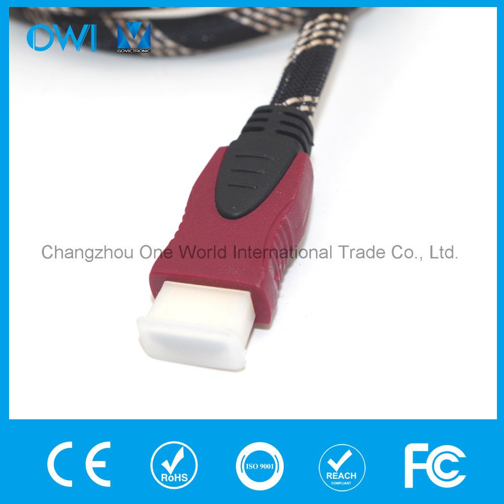 Two-Tone Metal Assembly Colorful HDMI 19pin Plug to Plug Cable