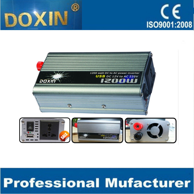 Peak 1200watts DC to AC car power Inverter with USB 12V 220V