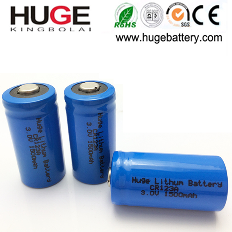 3V Li-Mno2 1500mAh Battery Cr123A
