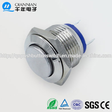 Qn16-A6 16mm Momentary Elevated Head Pin Terminal Metal Push Button Switch