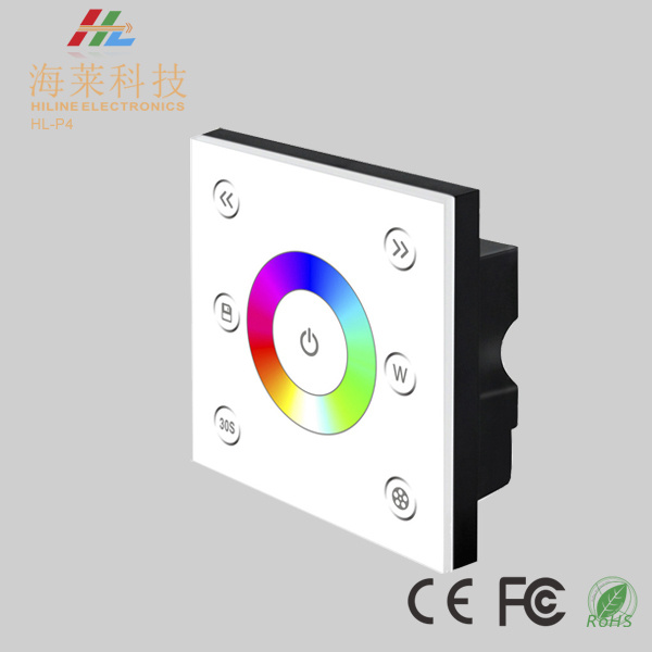 12-24V DC Fashionable Single Zone RGBW 4A*4CH LED Touch Panel Controller