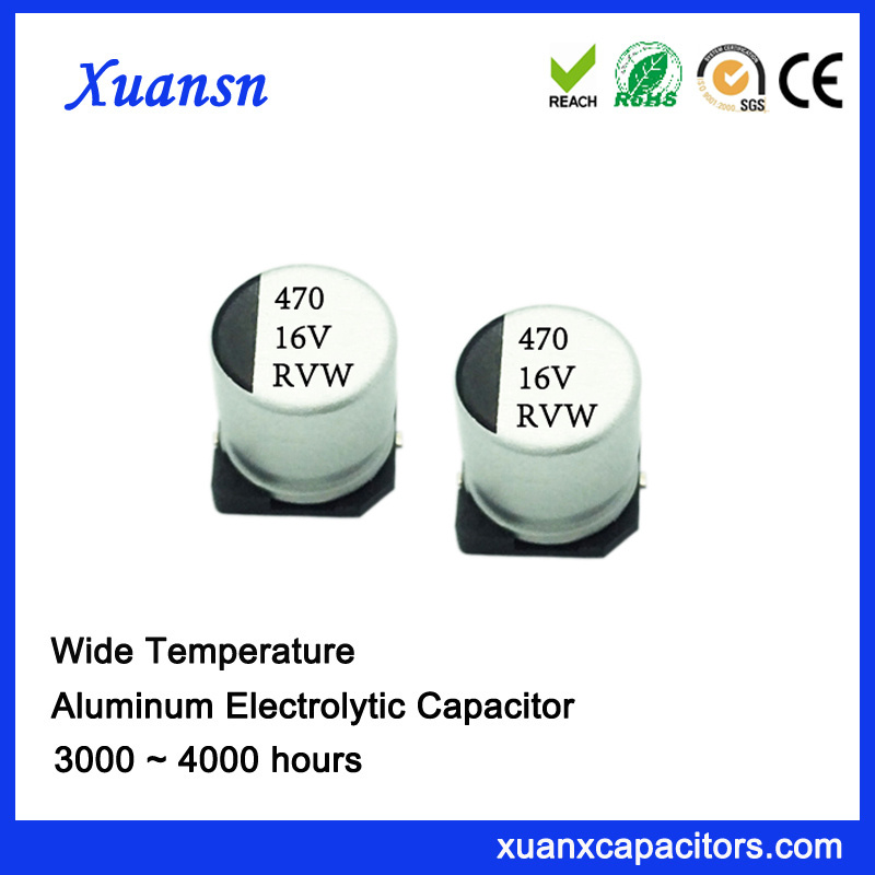 High Stability 470UF 16V 300hours SMD Electrolytic Capacitor