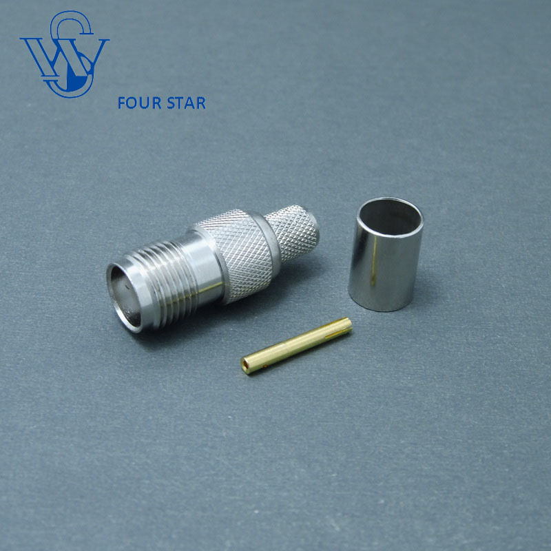 Female Jack Crimp RF TNC Connector for RG6 Cable