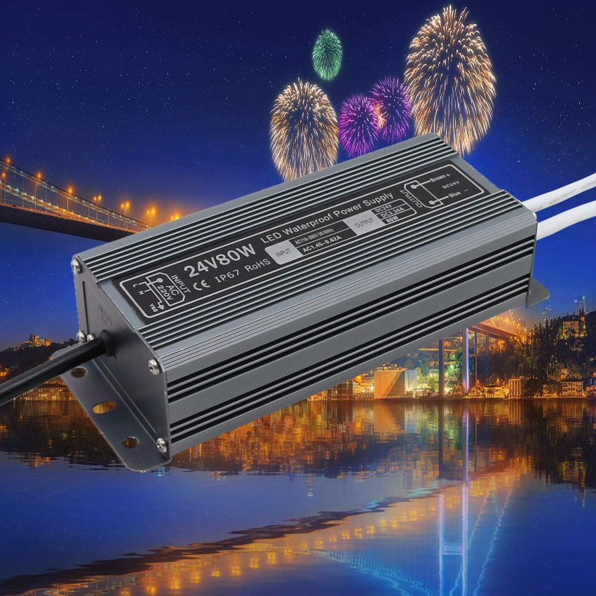 24V 3A 80W LED Transformer AC/DC Switching Power Supply Htl