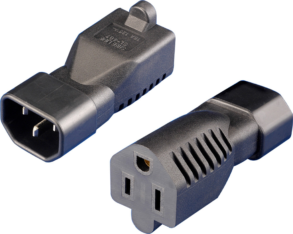 Converter Plug Adapter, IEC 320 C14 Trans to 5-15r