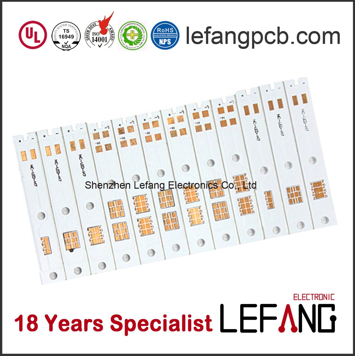 0.4~3mm Round Copper Base PCB for LED Plant Growing Light