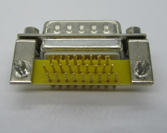 Machined D-SUB Female Connector, Right Angle, with Thread and Fork
