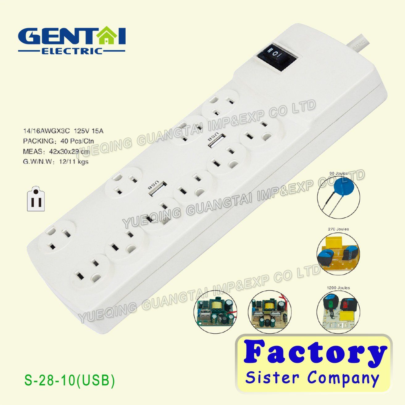 Universal Extension Socket Power Strip with USB Outlet