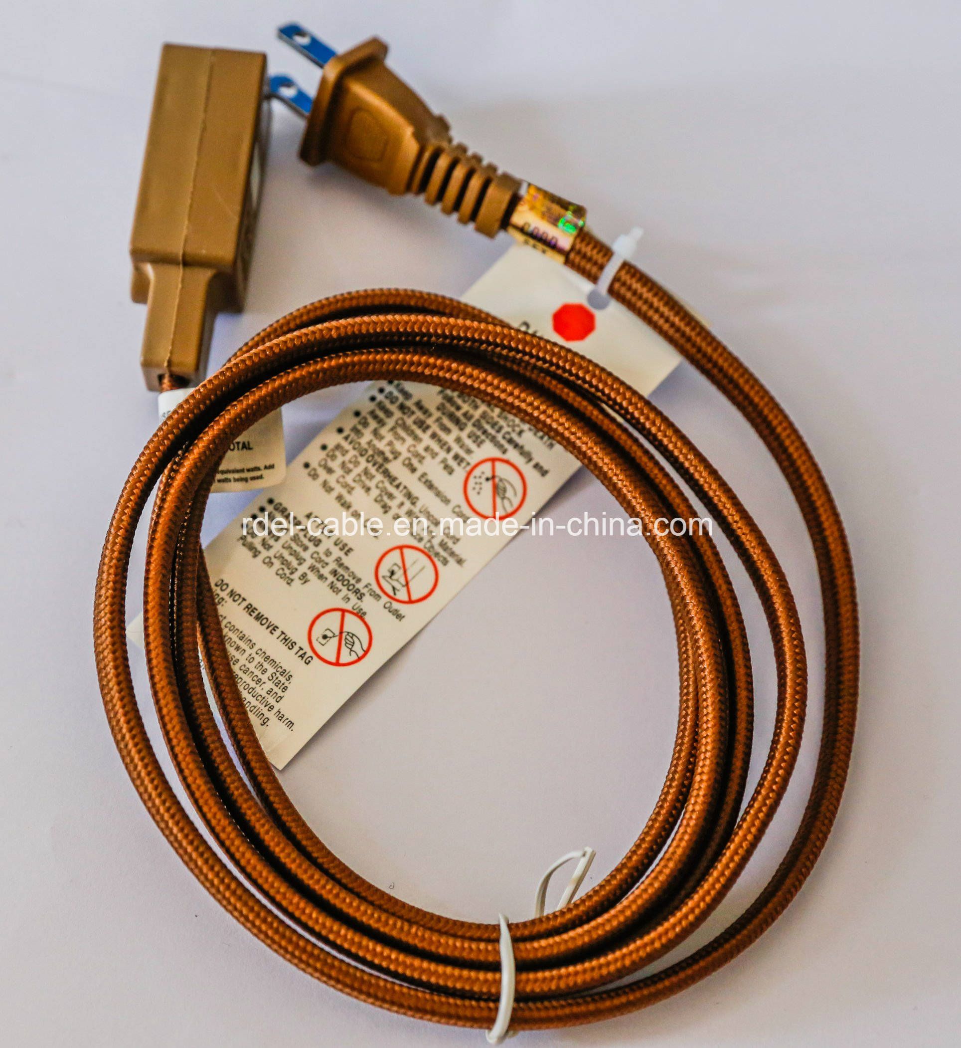 Dark Brown Fabric Twisted Cord Electrical Cable