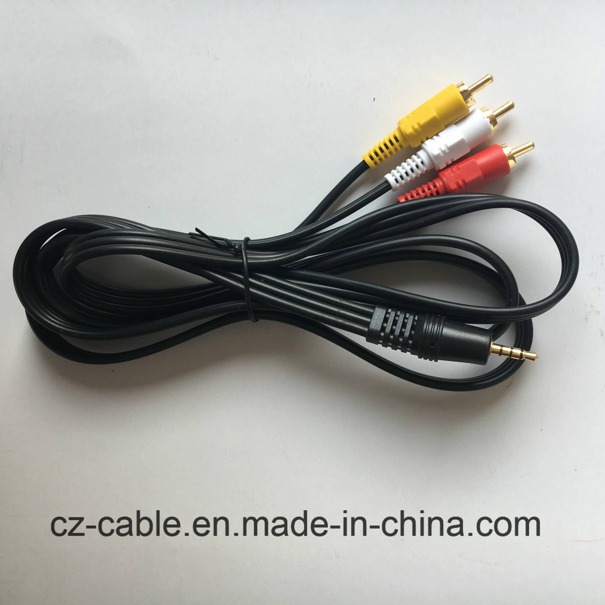 AV Cable, 3.5mm to 3RCA Cable