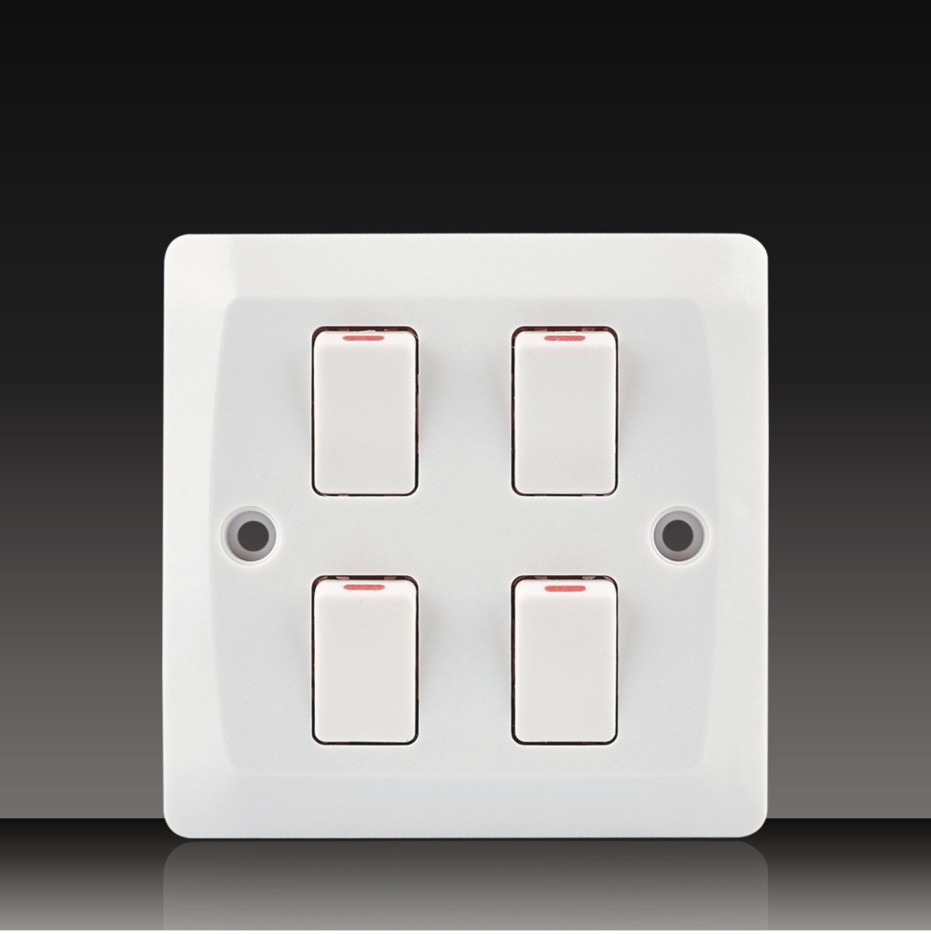 10A 250V 4gang 1way/2way Push Button Wall Switch (BK41)