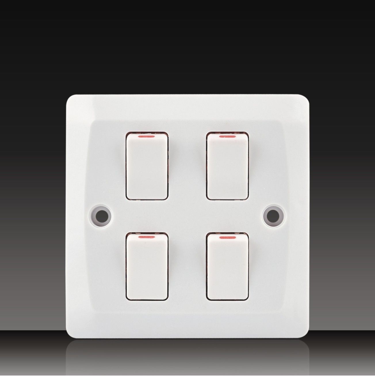 10A 250V 4gang 1way/2way Push Button Wall Switch (BK41)