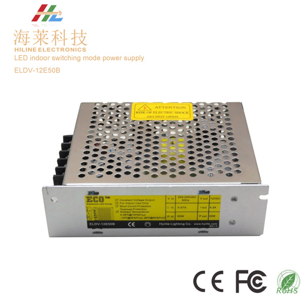 Switching Mode LED Indoor Power Supply 50W Eldv-12e50b