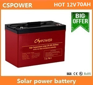 12V 70ah Deep Cycle Gel Battery for Solar Storage