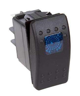Universal Rocker Switch with Blue Light, 20 AMP, Single Pole