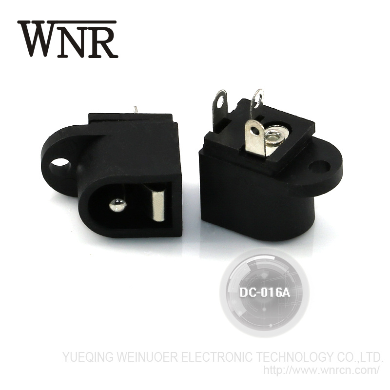 Wnre Large Current DC-016A Mini DC Power Jack 3 Pin Power Jack