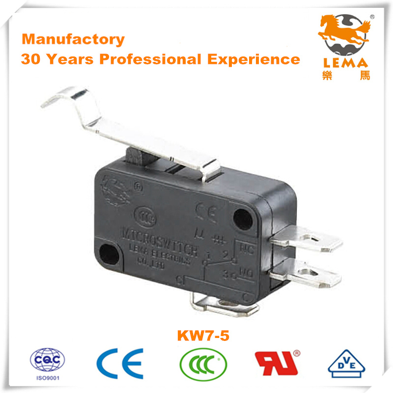 Lema Kw-7-5 CCC CE UL VDE Short Bent Lever Micro Switch