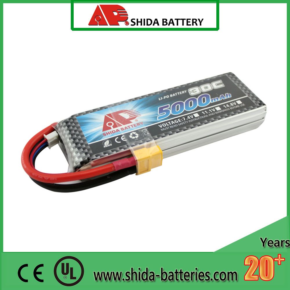 5000mAh 30c 11.1V Lithium Polymer Battery for R/C Boat