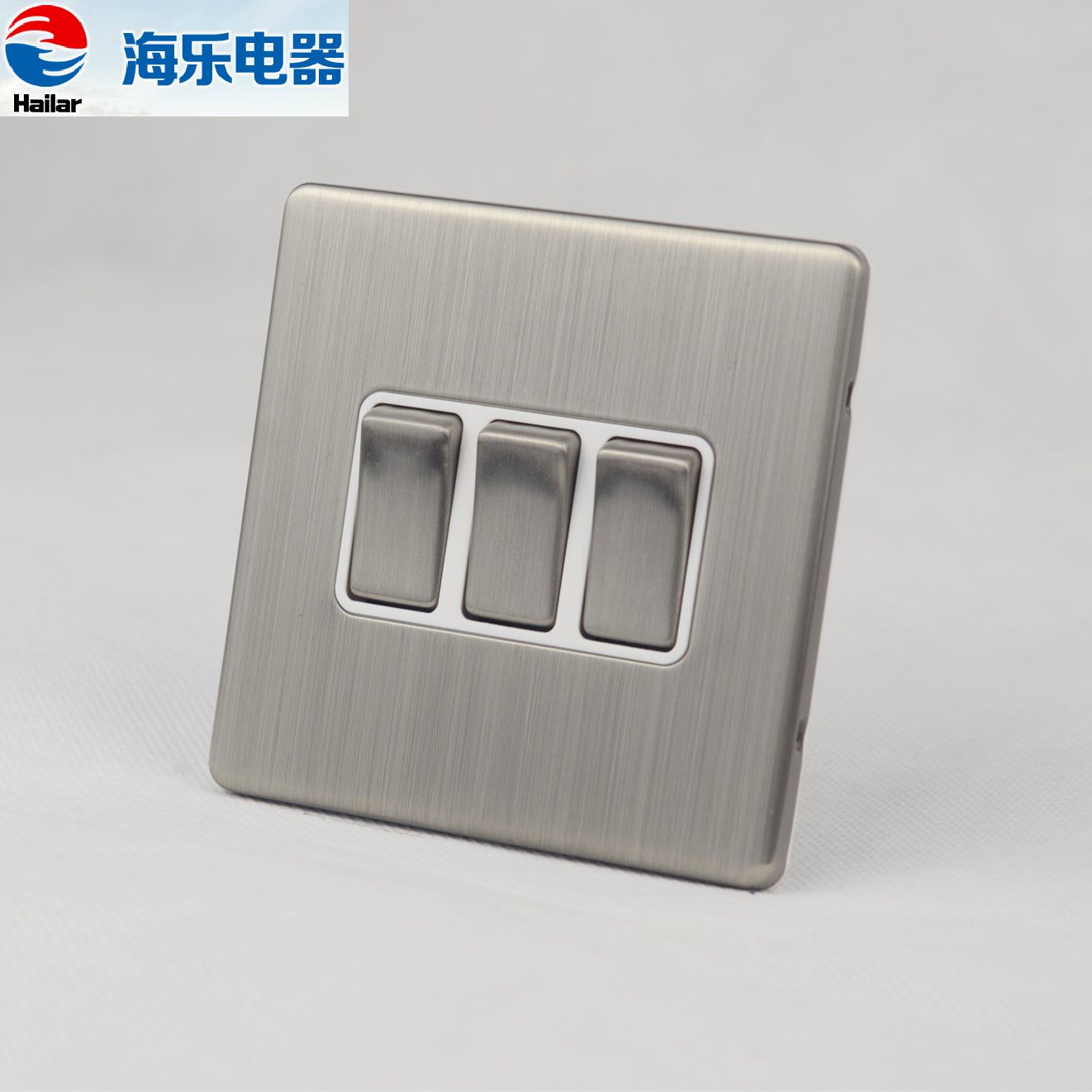 3 Gang Metal Wall Light Switch