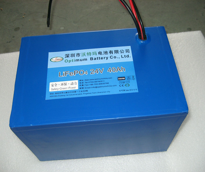 24V 40A LiFePO4 Lithium Batteries Pack with Solar System