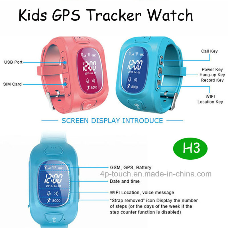 GPS Kids Tracker Watch with Ios and Android APP (H3)