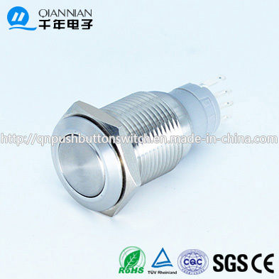 Qn16-B1 16mm Plated Color Flat Momentary Short Budy Push Button Switch