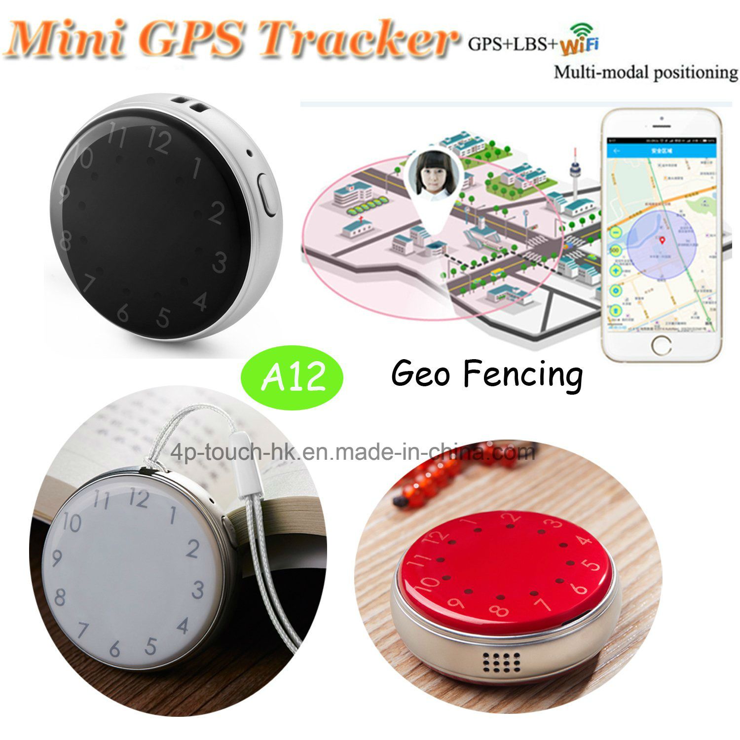 Mini Size Portable GPS Tracker with Multi-Languages (A12)