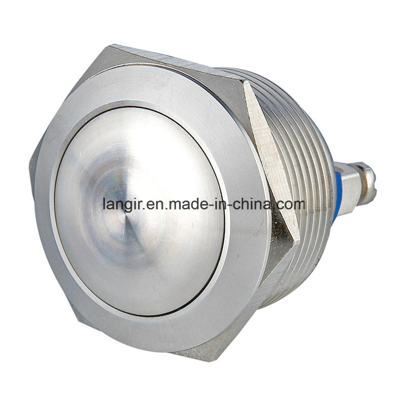 22mm Domed Head Screw Terminal Stainless Steel Resetable Push Button Switch