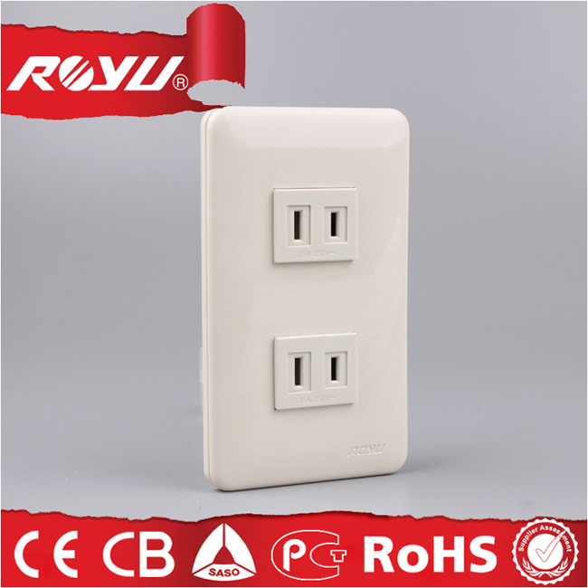 White 2 Pin Double Electric Wall Power Socket