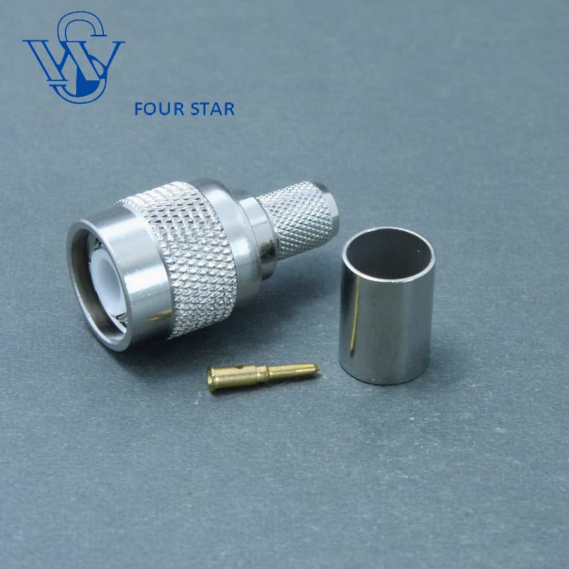 Male Plug Crimp TNC RF Connector for RG6 Cable