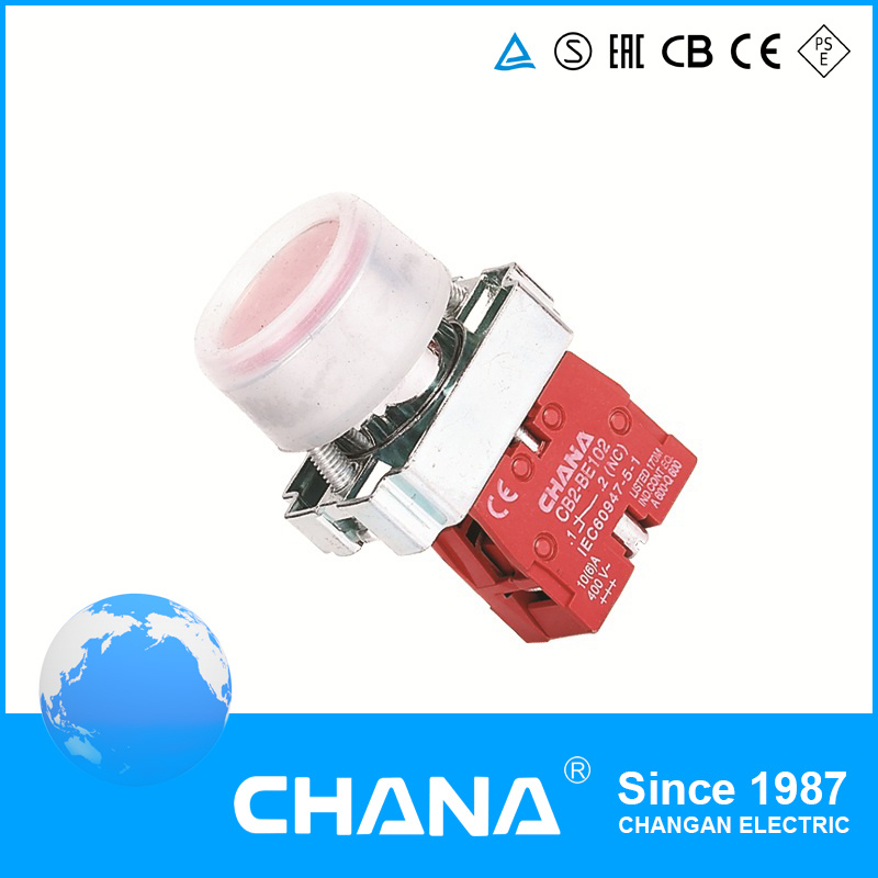 Electrical 22mm Flush Button Spring Return Pushbutton Switch