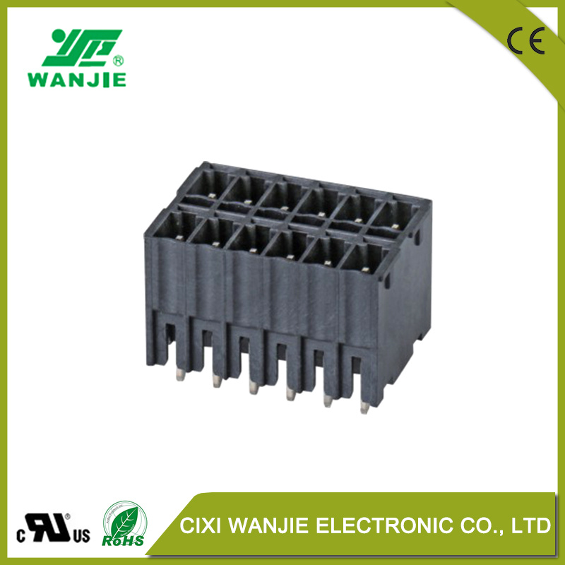 PCB Terminal Block Black Pluggable Connector with High Voltage High Current Wj15edgvhb-Tht-3.5/3.81, Pitch3.5/3.81mm