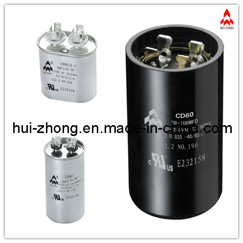 AC Motor Run and Start Capacitor Qualifed by VDE. UL. TUV. CQC. CE (CBB65 CD60)