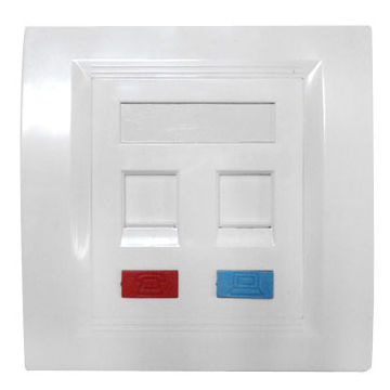 Dual Port RJ45 Faceplate in 86 Type