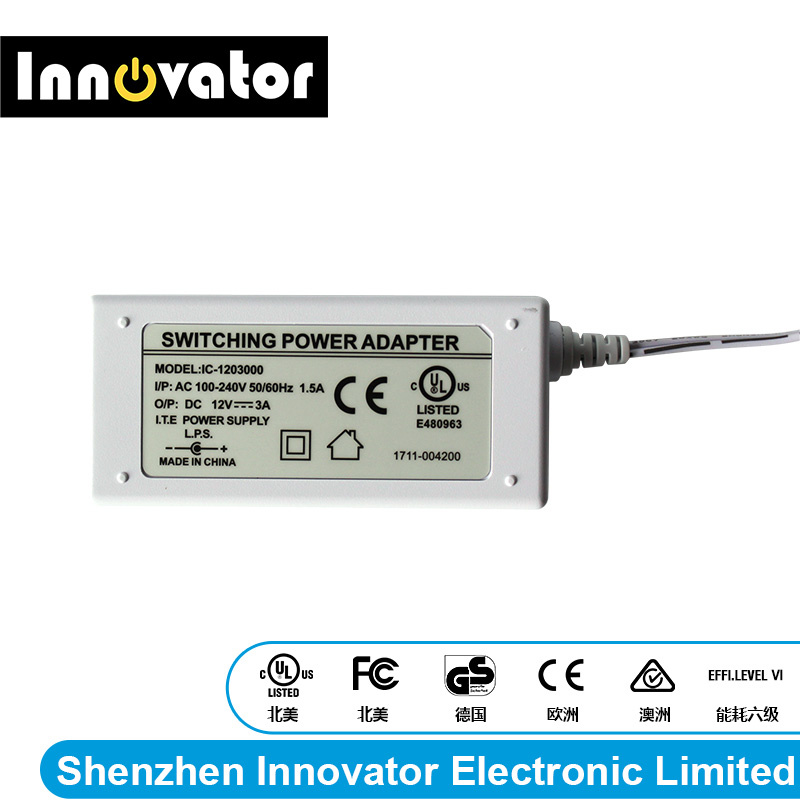 12V 3A 36W Laptop Battery AC/DC Power Adapter with UL FCC
