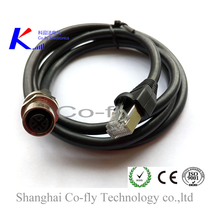 M12 4 Pins Female Back Mont Socket with Mj45 Adapter