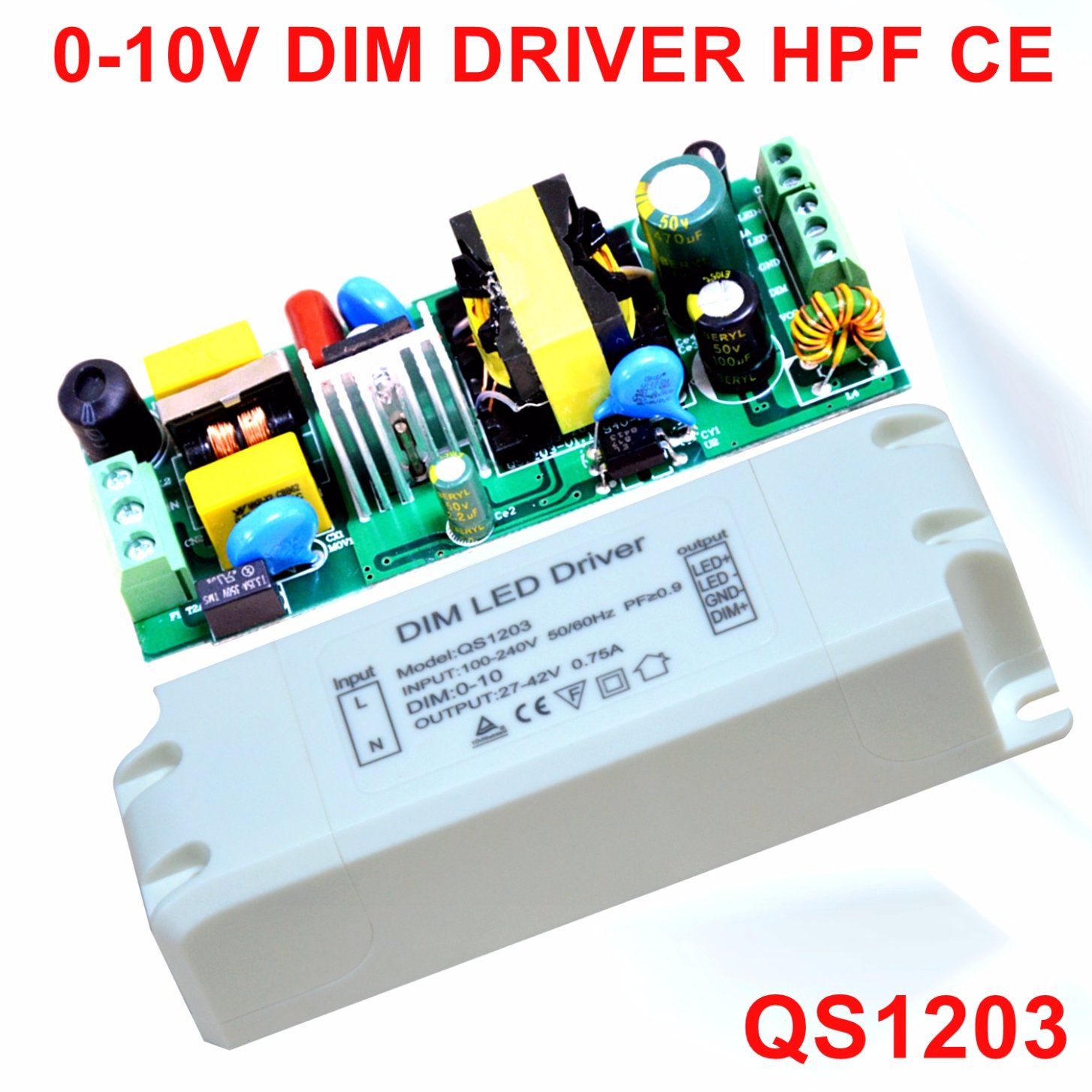 20-35W 0-10V Dimmable High PF LED Power Supply with Ce QS1203