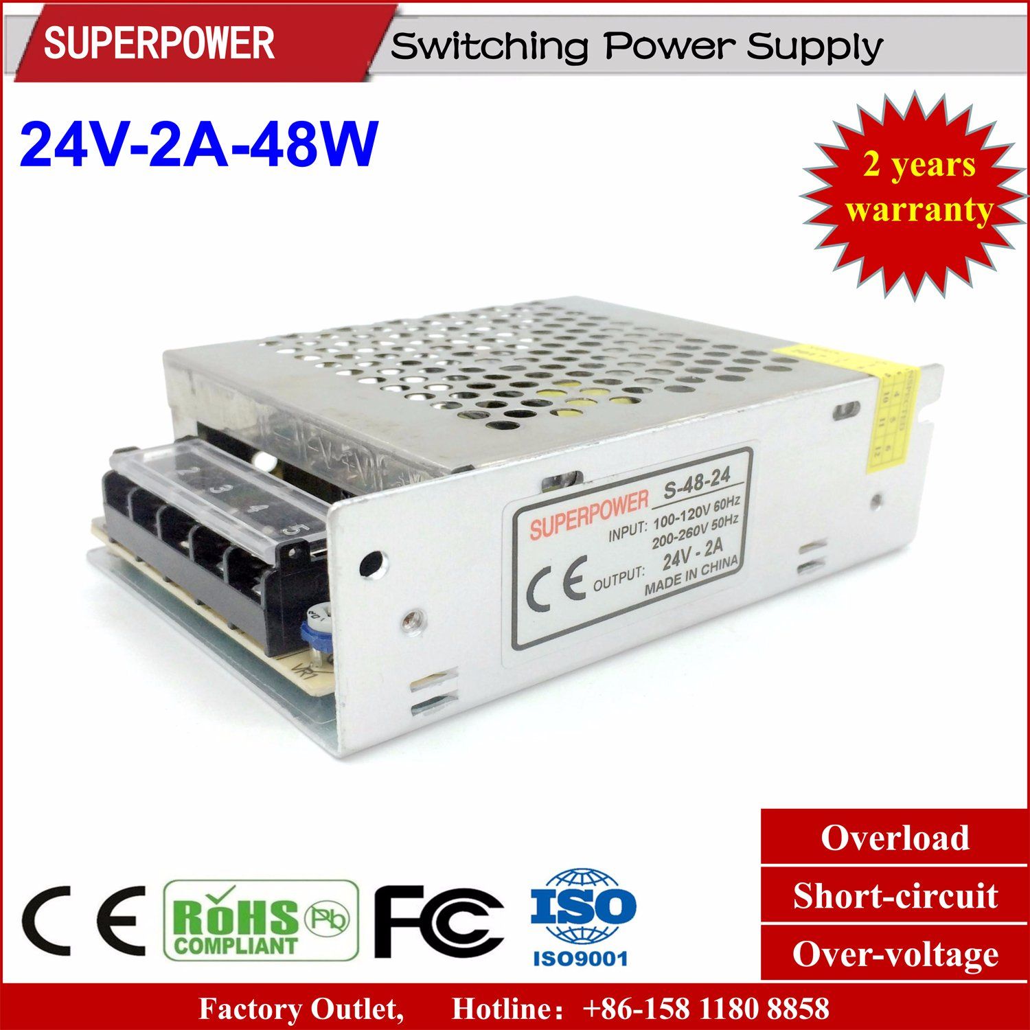 24V 2A 48W Switching Power Supply Reserved for Printer