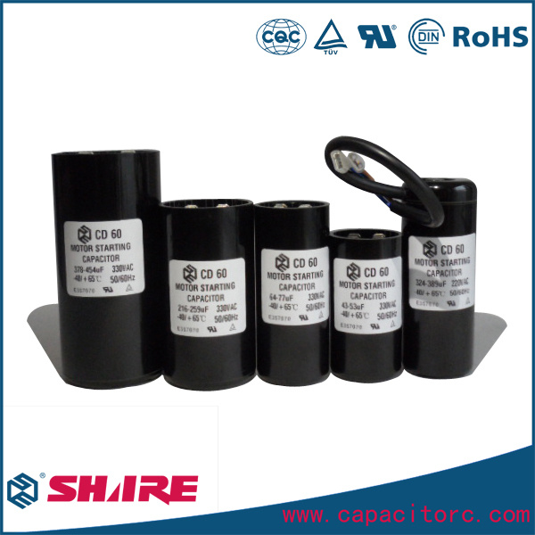 220V CD60 Type Non-Polarized Electrolytic Motor Start Capacitors