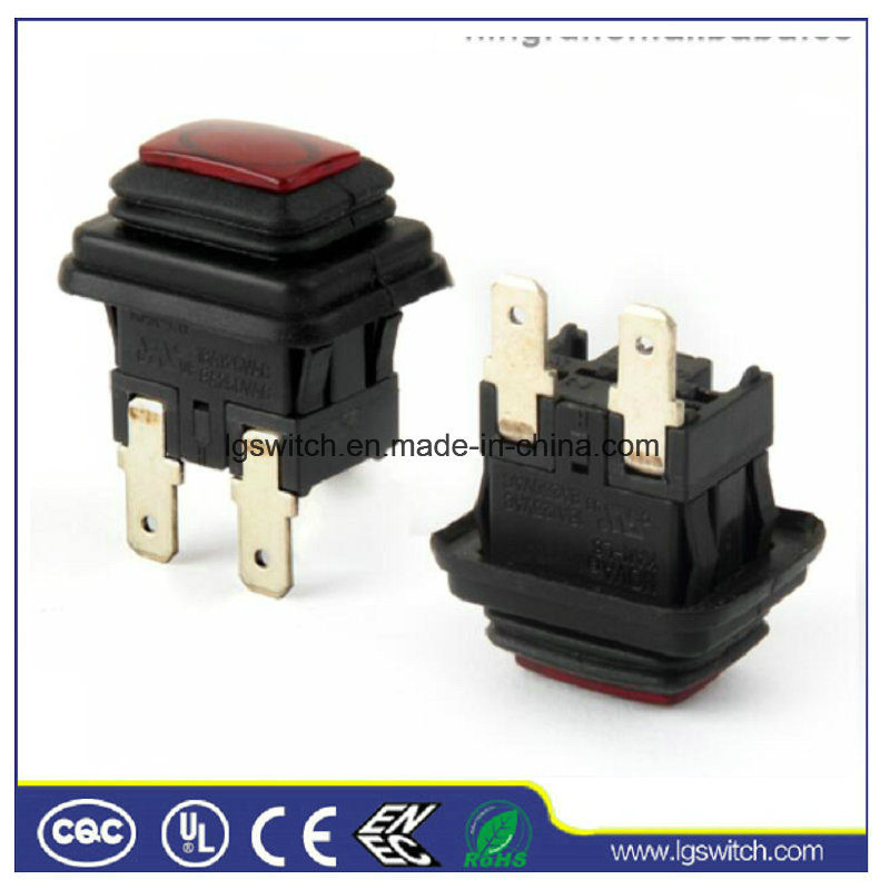 Power IP68 Waterproof Micro 16A Rocker Push Button Light Switch