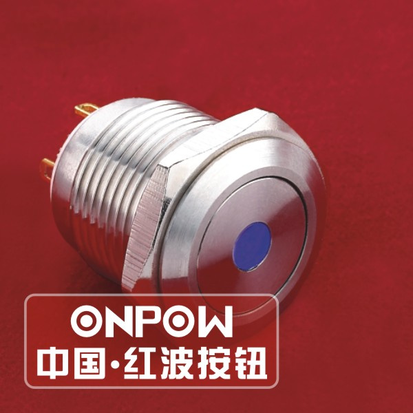 Onpow 16mm Push Button Switch (GQ16F-10D/J/R/12V/S, CCC, CE, RoHS)