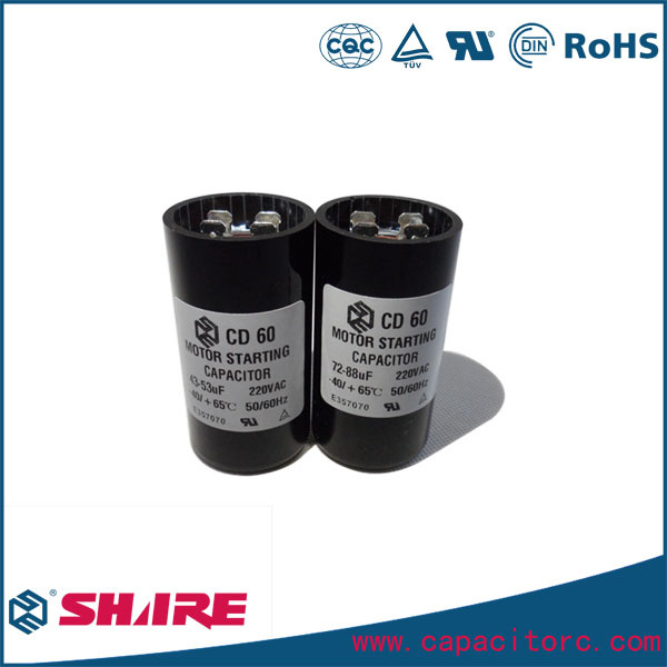 250VAC CD60 Type Aluminum Motor Start Capacitor