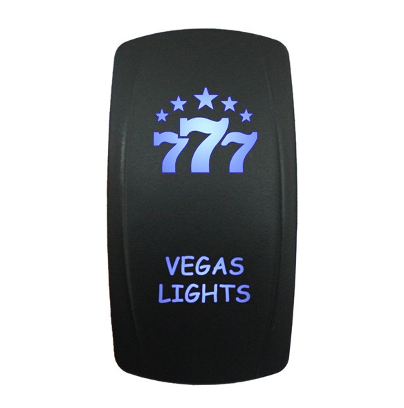 Laser Etched Vegas Lights Rocker Switch with Blue Light