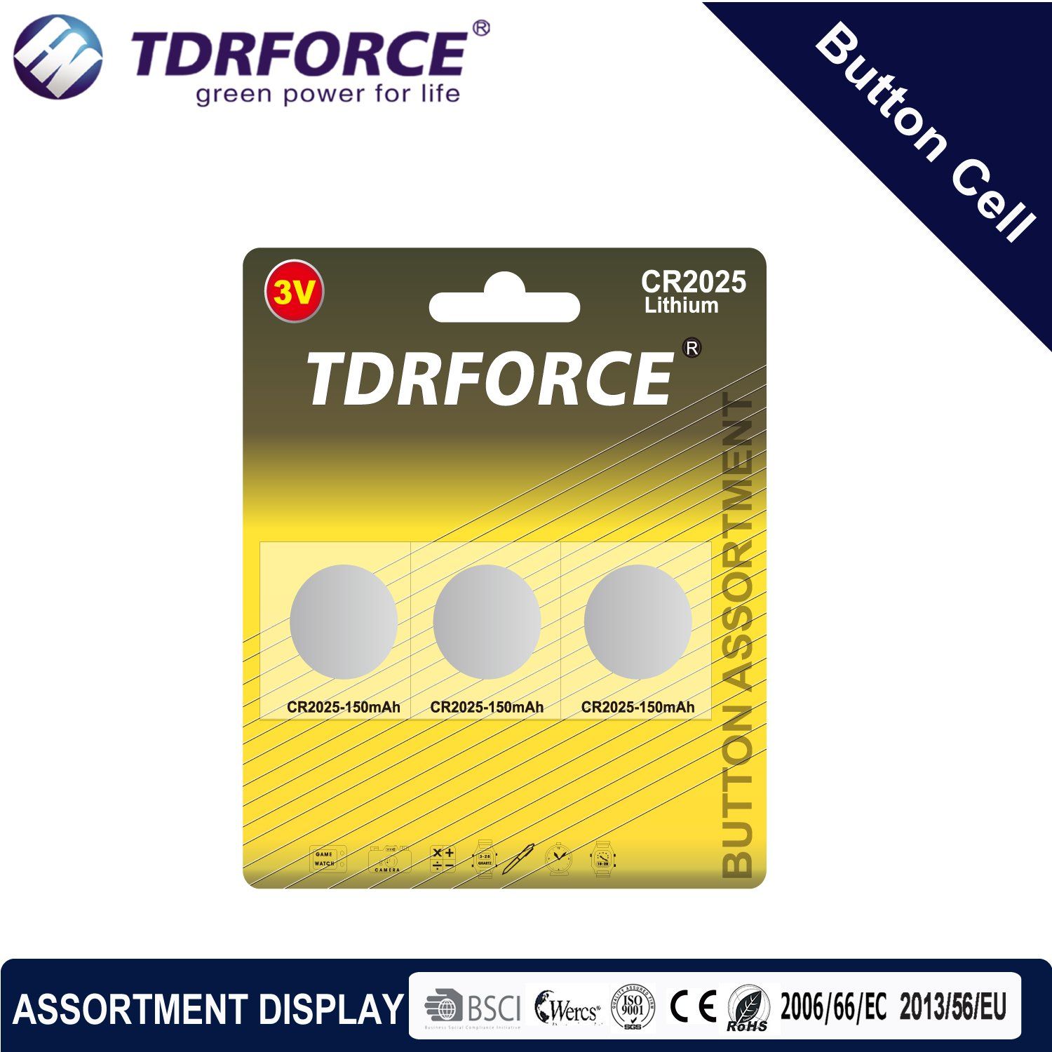 3V Cr Button Cell Lithium Battery with Ce for Toy (CR 3PCS)