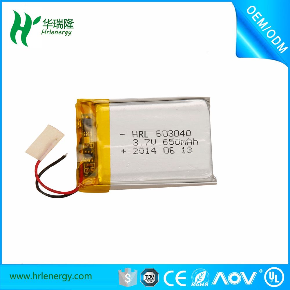 650mAh/3.7V Li-ion Polymer Battery Pack