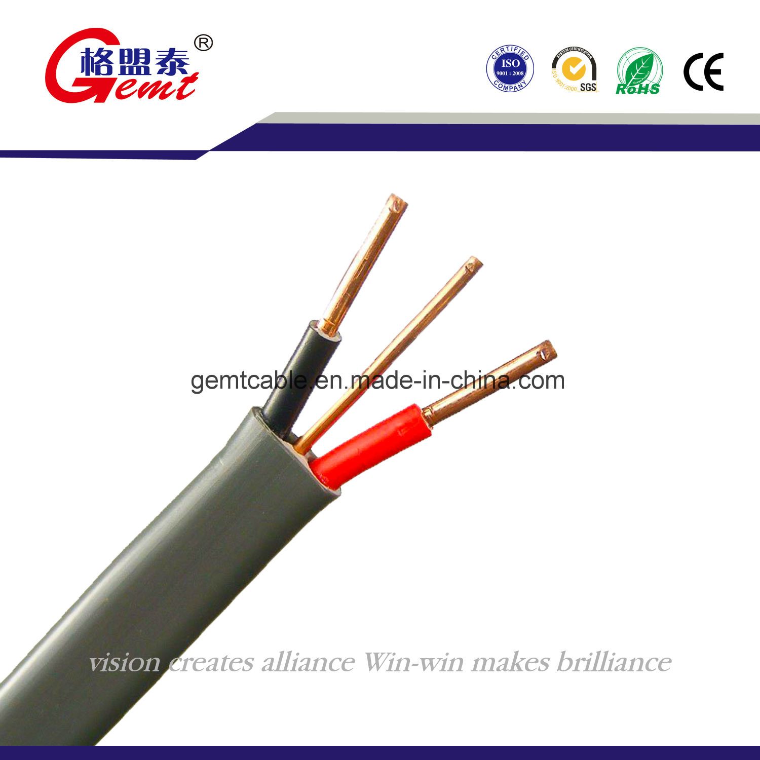 PVC Insulated Copper Flat Cable Flat Cable Flat Electrical Cable Wire