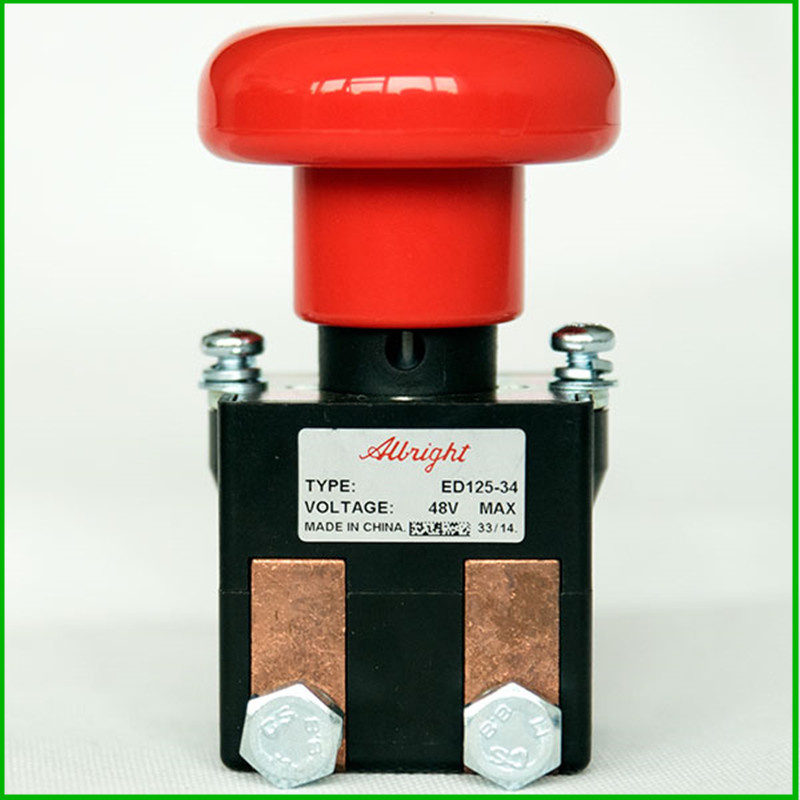 Albright Battery Disconnecting Switch Emergency Disconnect Model ED125-34 Single Pole Single Throw on&off 48V 125A IP50 Protection Level for Forklift