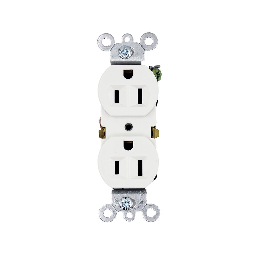 15A, 125V Standard Duplex Receptacle, UL Approval, White